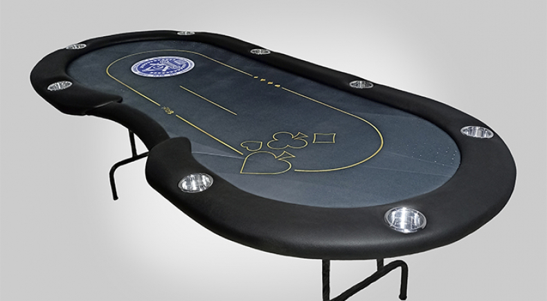 Mesa de Poker Dobrável com Porta Copos de Alumínio na Borda - Bra7